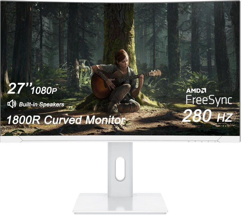 JN 27" Gaming Monitor Full HD 1080P 1920x1080 280Hz, DP1.4, HDMI2.1, FreeSync & G-Sync Compatible, 1ms (VRB), Curved VA Screen - Image 1